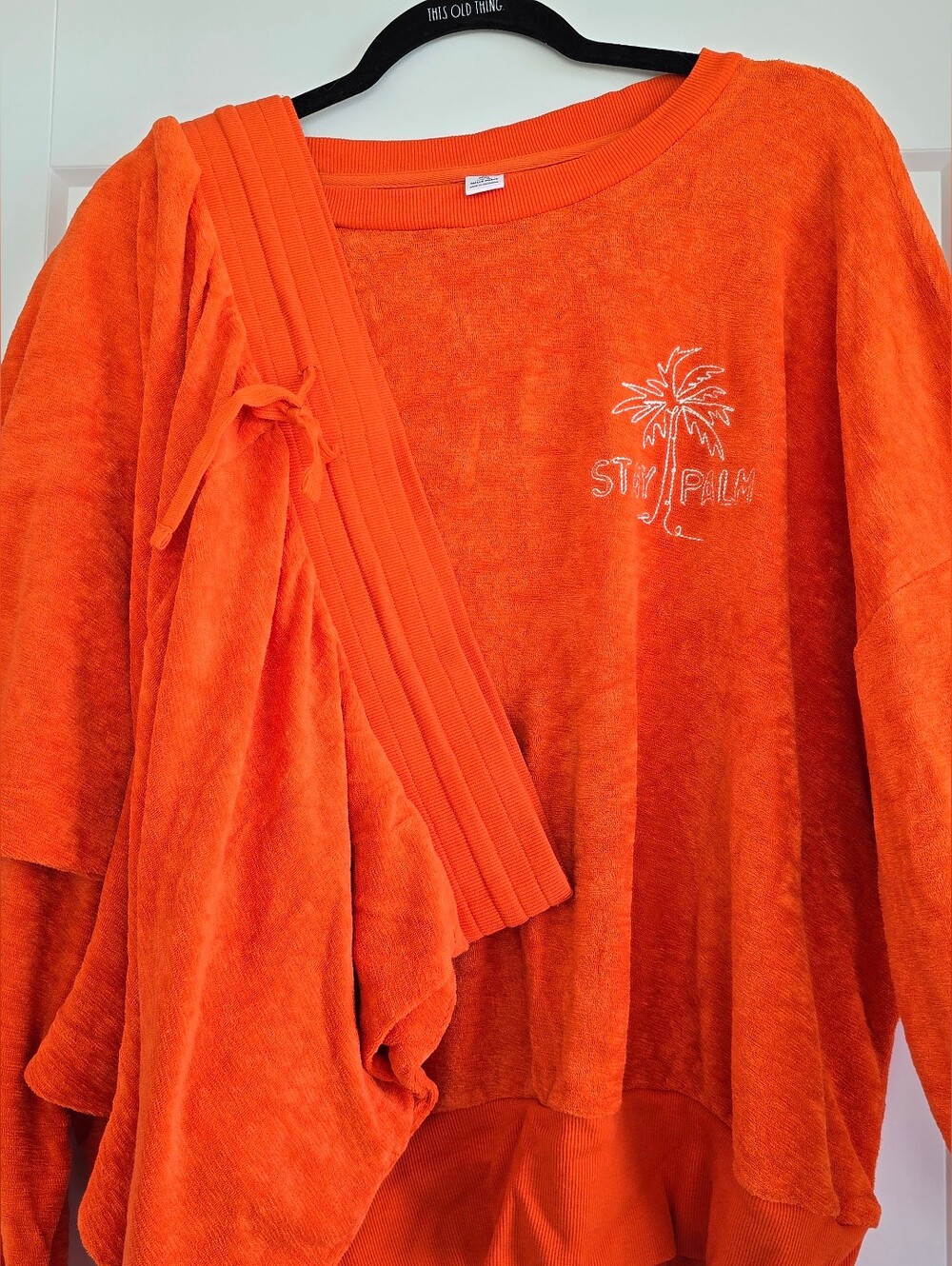 OLD NAVY Plus Size Stay Palm Orange Tropical Terry Sweatshirt & Short Set 3x